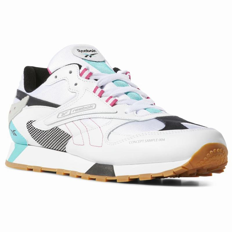 Reebok Classic Leather Ati 90s Shoes Womens White/Turquoise/Black/Grey India NM9790HY